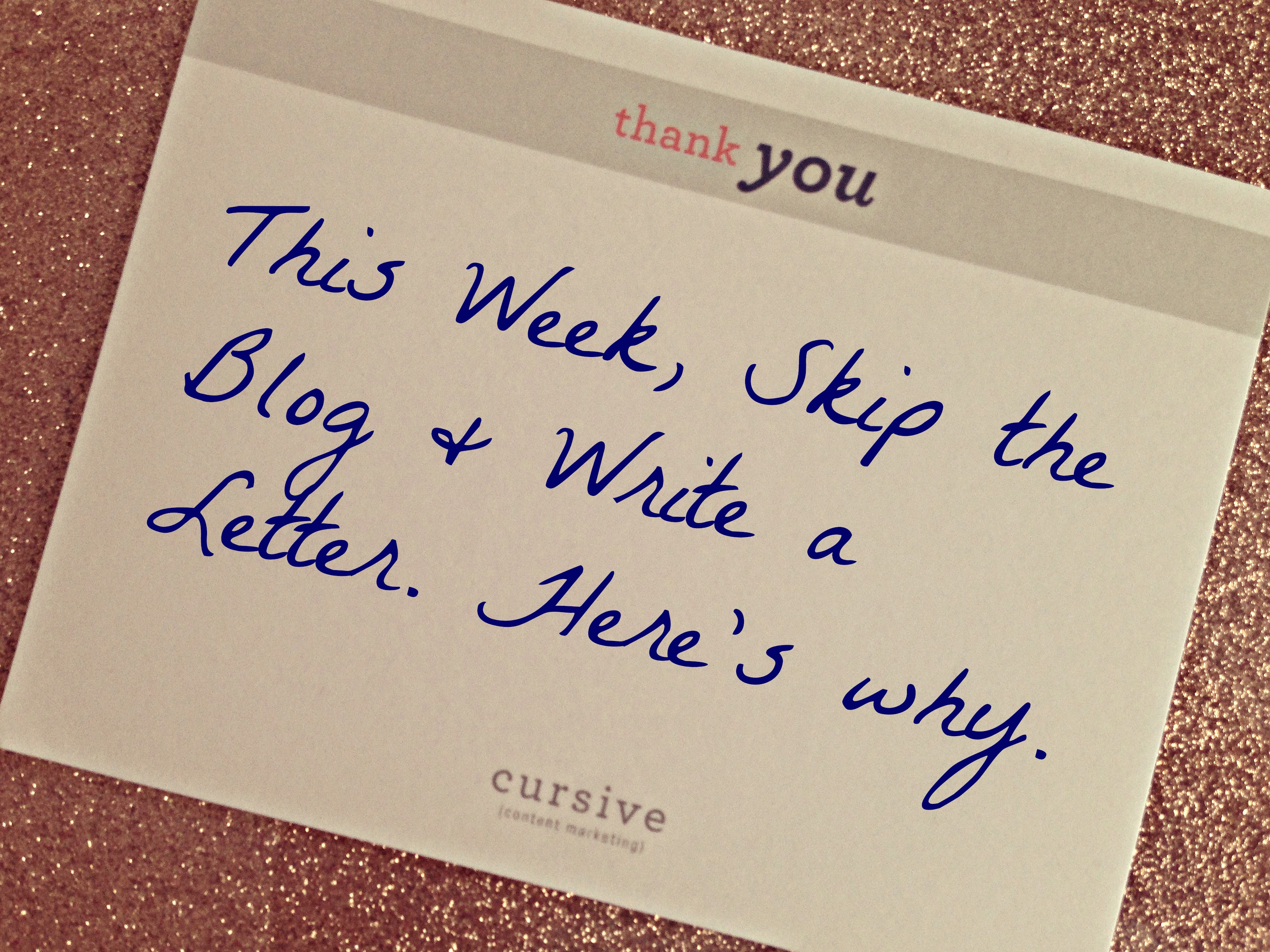 this week skip the blog write a letter