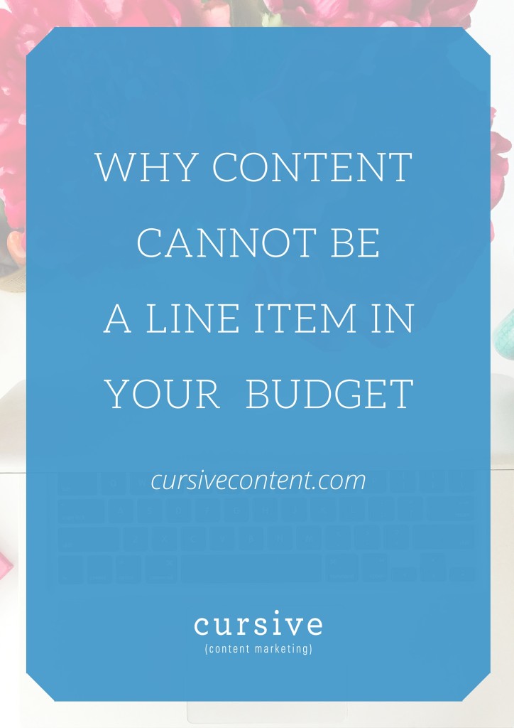 Why Content Cannot Be a Line Item