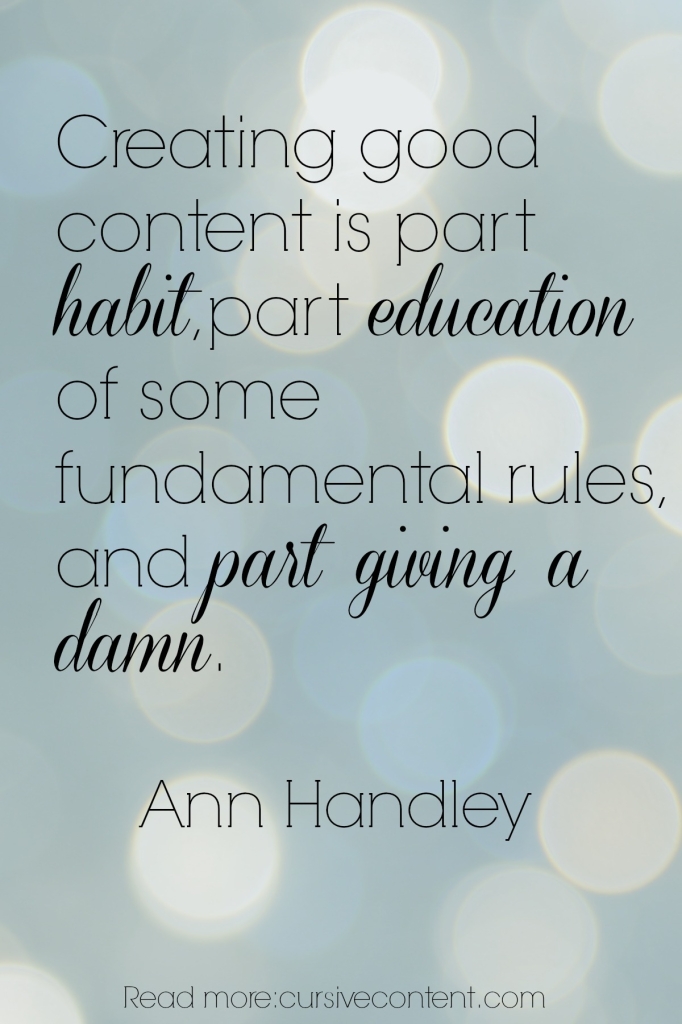 ann handley content marketing quote cursive