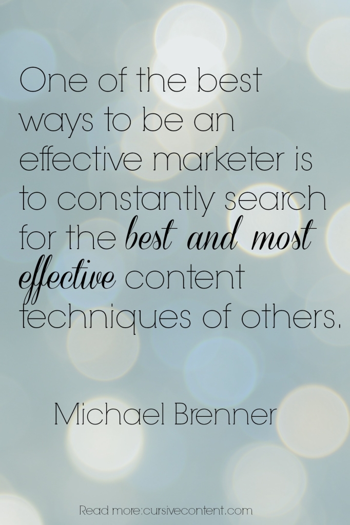 michael brenner content marketing quote cursive