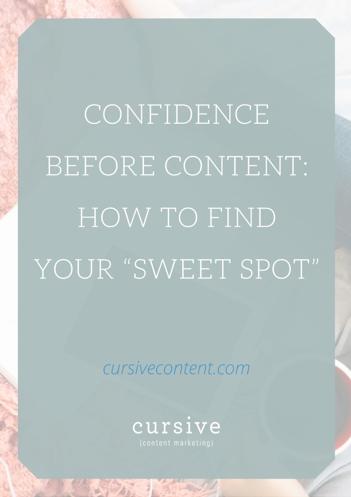 Confidence before Content: How to Find Your Content Marketing “Sweet Spot”