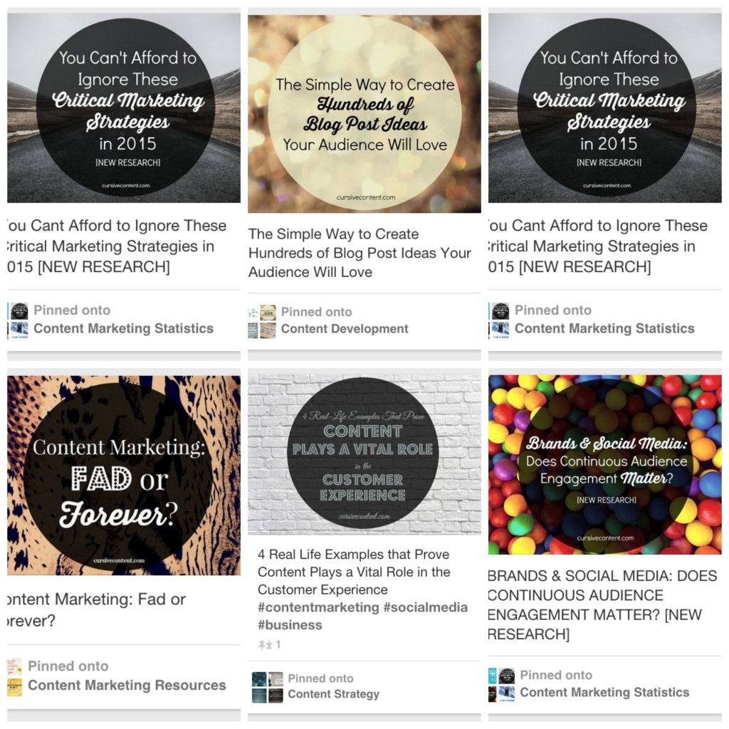 cursive content marketing pinterest