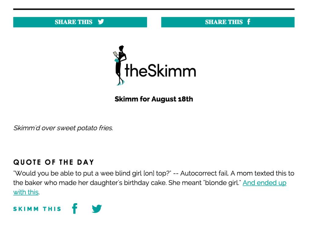 The Skimm email