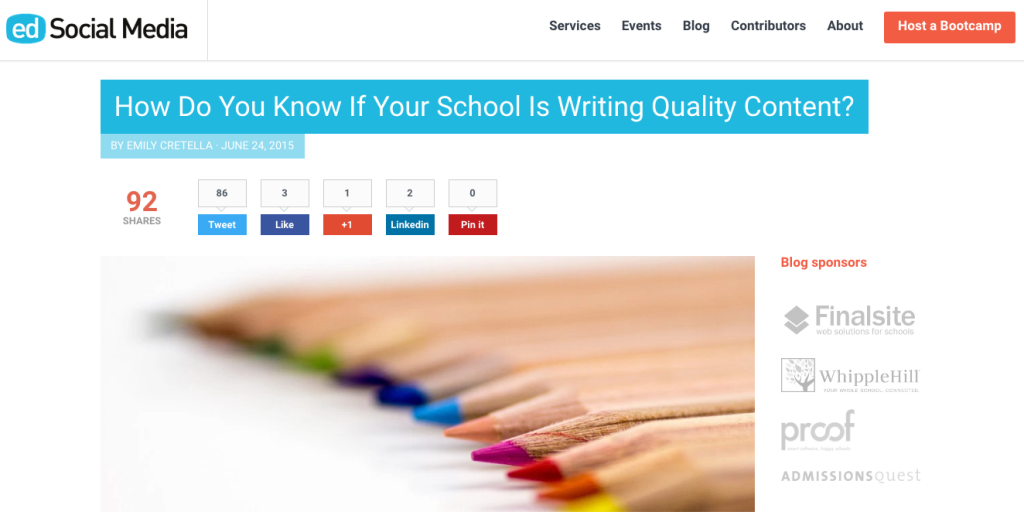 How Do You Know If Your School Is Writing Quality Content?