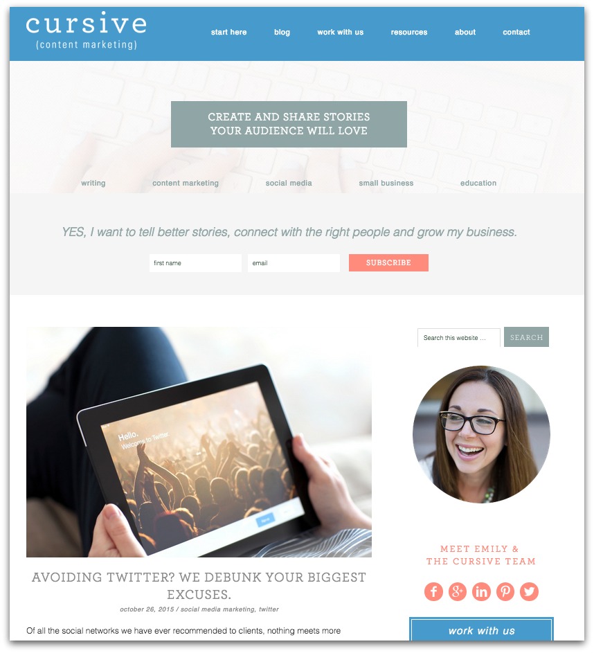 Cursive Content Marketing blog