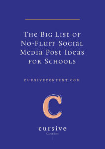 The Big List of No-Fluff Social Media Post Ideas for Schools