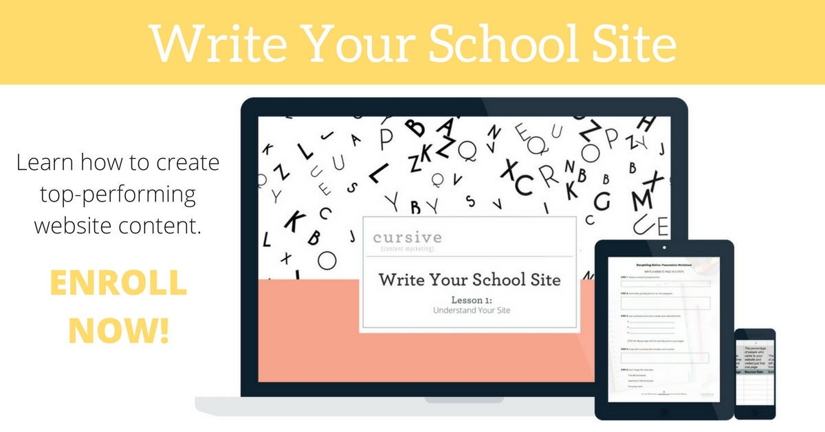 Write Your School Site - course for school marketers